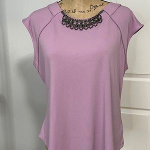 Liz Claiborne Blouse with Rhinestone Detail. Large. Like New. Pink / Purple